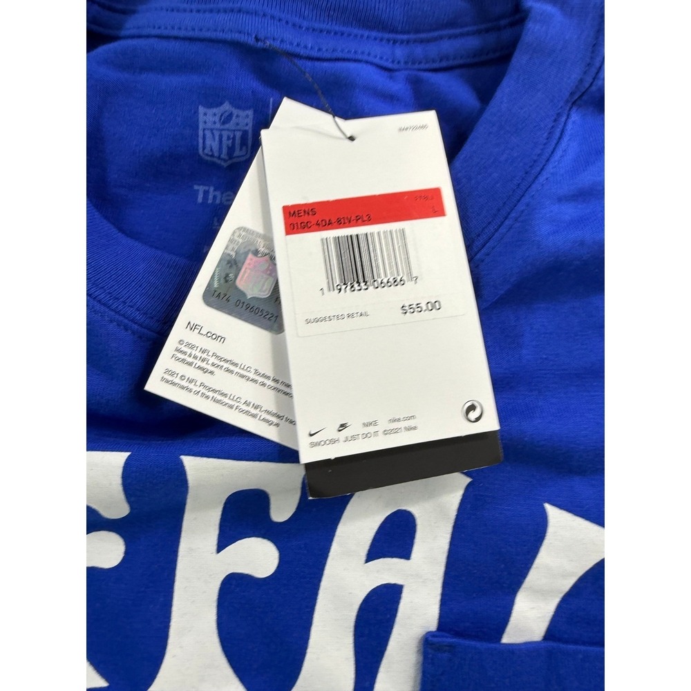 Nike Buffalo Bills Graphic Tee Shirt Blue Pocket Tee Mens Large NEW - Picture 9 of 10